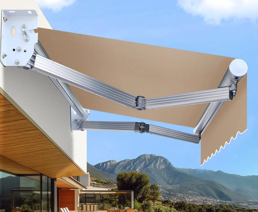 Manufacture Aluminum Hand Retractable Awning Outdoor Fixed Awning Terrace Patio Sun Shade Canopy for Garden Yard Balcony Villa