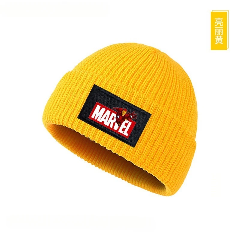 Marvel Iron Man Captain America autumn and winter warm melon cap for middle-aged and older children, versatile knitted beanie