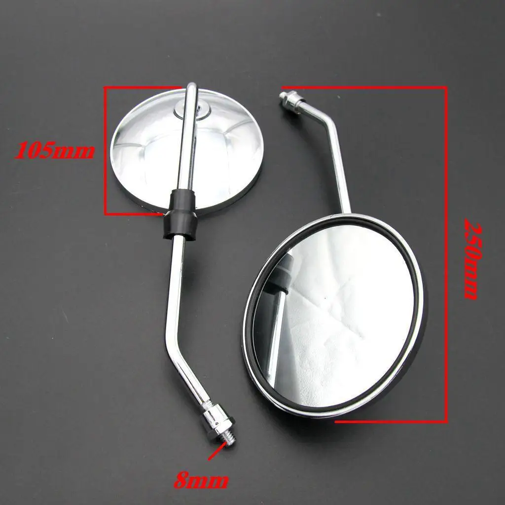 Motorcycle Mirrors Universal 8mm Round Motorcycle Rear View Side Mirrors Handle Bar for Mountain Bike Dirt Bike ATV