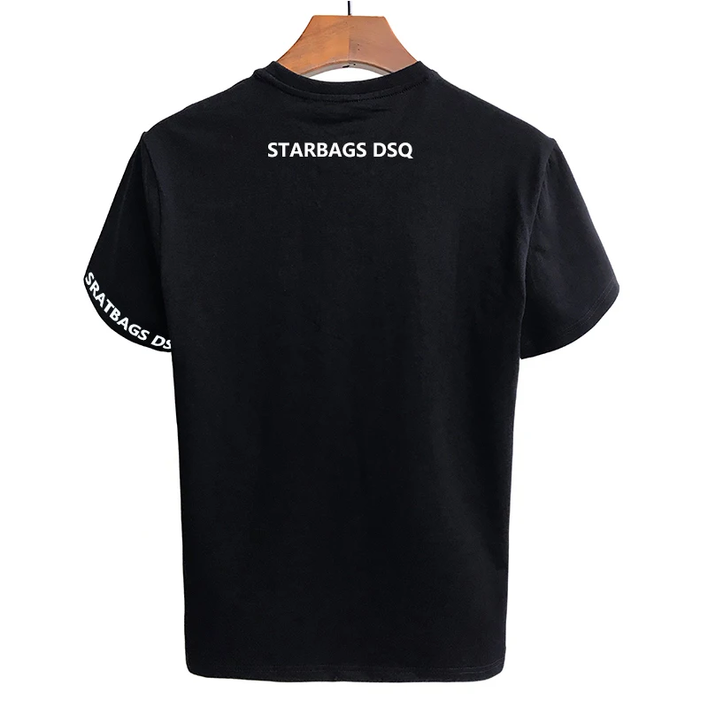 t-shirt men\'s 100 starbags dsq dt948 summer cotton round neck short sleeve half sleeve large size top  fashion student loose