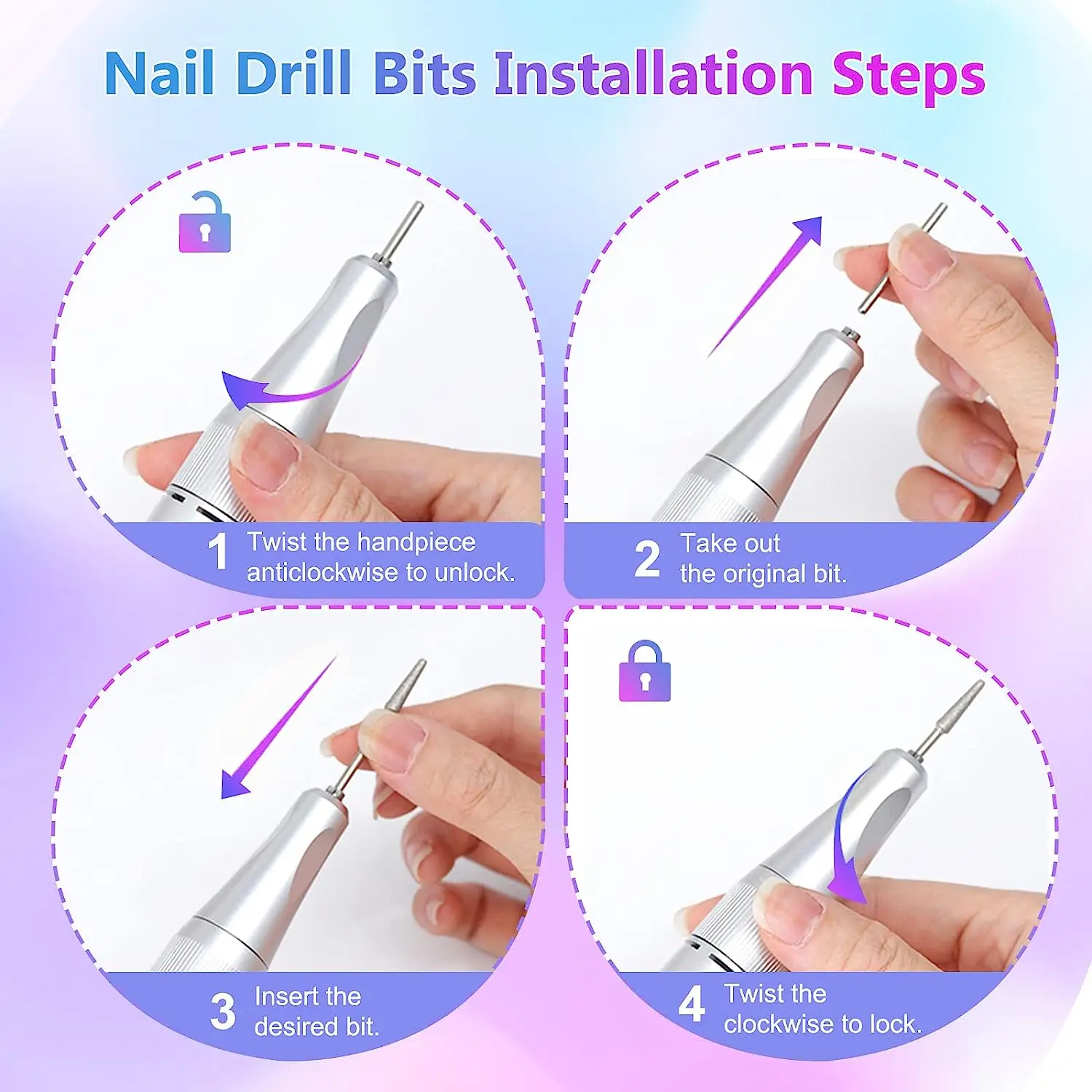 35000/40000RPM Electric Nail Drill Machine For Manicure Professional Nail Lathe With LCD Display Rechargeable Nail Salon Tool