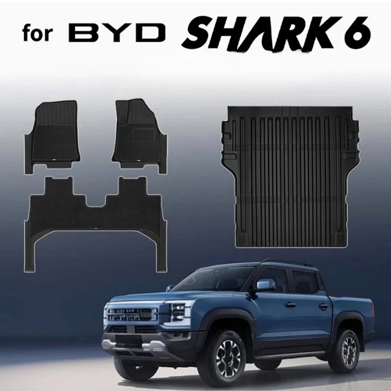 

For BYD Shark 6 2024 2025 Car TPE Floor Mat Trunk Mat Washable Wear Resistant Car Interior Accessories RHD