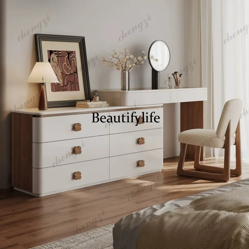 A73 Modern Light Luxury Dresser Simple Dresser Bucket Cabinet Integrated Retractable Bedside Locker