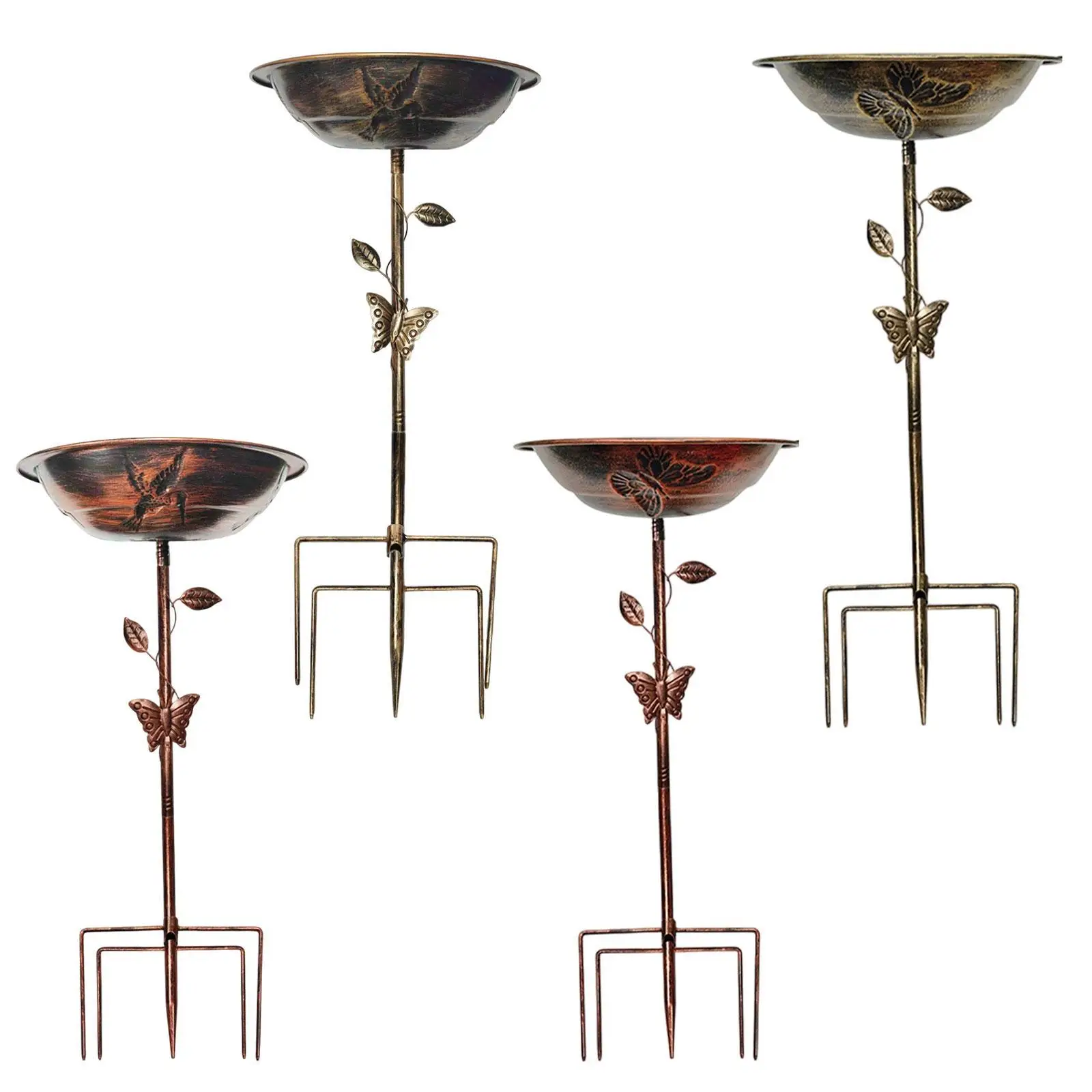 

Metal Bird Bath Decoration Freestanding Garden Decor for Patio Outdoors Lawn