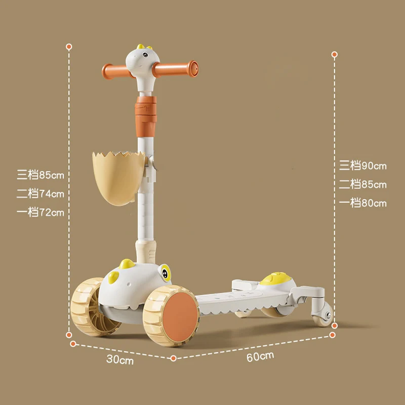 El scooter infantil con forma de dinosaurio es adecuado para niños de 6 años y más para jugar con