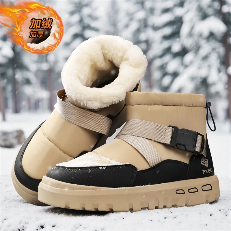 

Men Winter Boots Cold Proof Ankle Boots 2025 Men Winter High-quality Warm High Top Cotton Shoes Outdoor Thick Soled Snow Boots