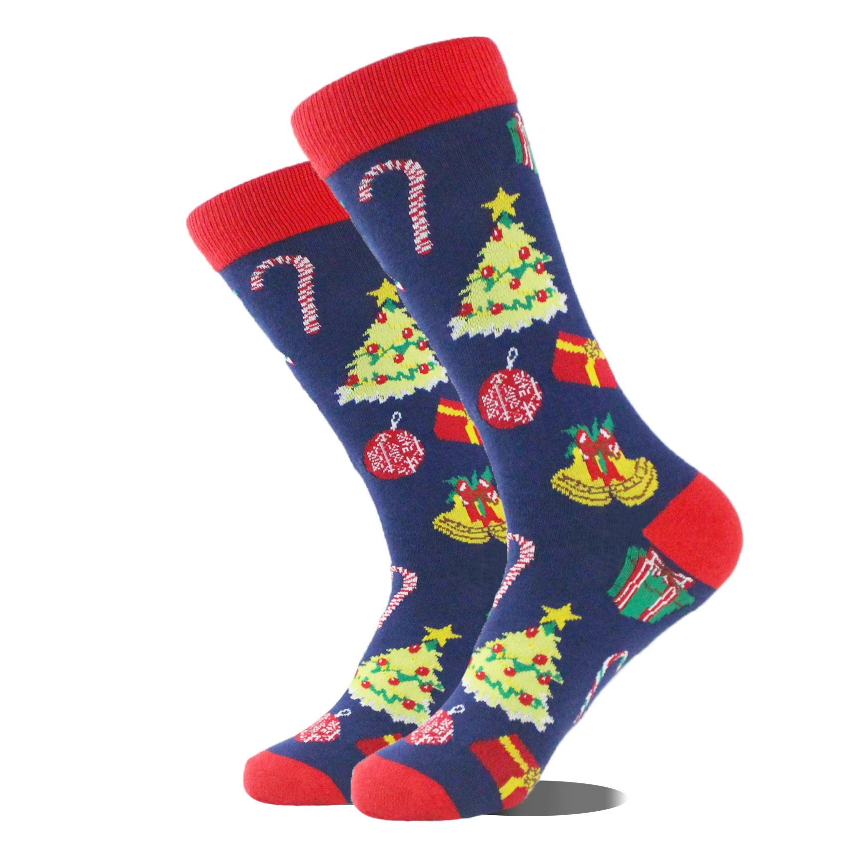 Christmas Happy Cotton Funny Socks Men Santa Claus Elk Crazy Design Sokken Unisex Gift Candy Crew Skateboard Calcetines Hombre