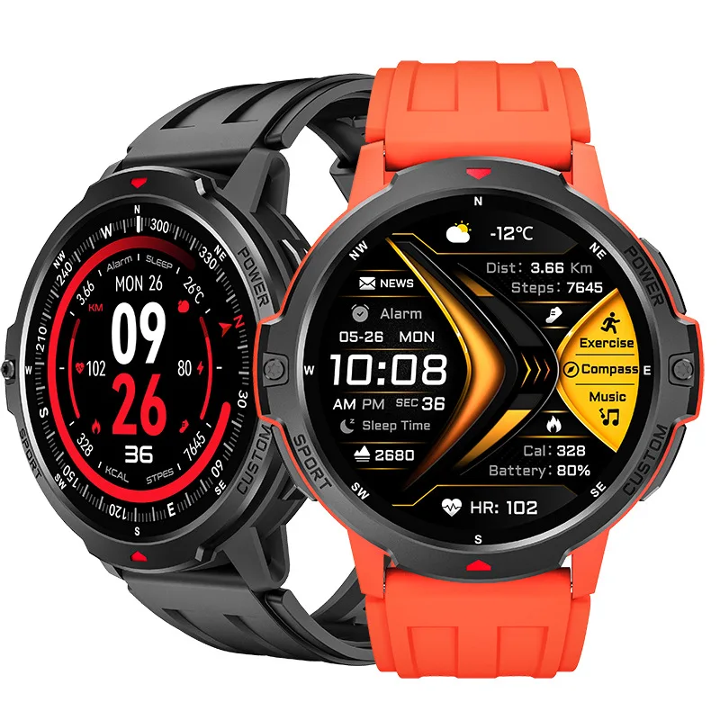 YB Newest waterproof 3ATM GPS Smart watch Multilingual motion counting health monitoring Professional Sports 30m waterproof