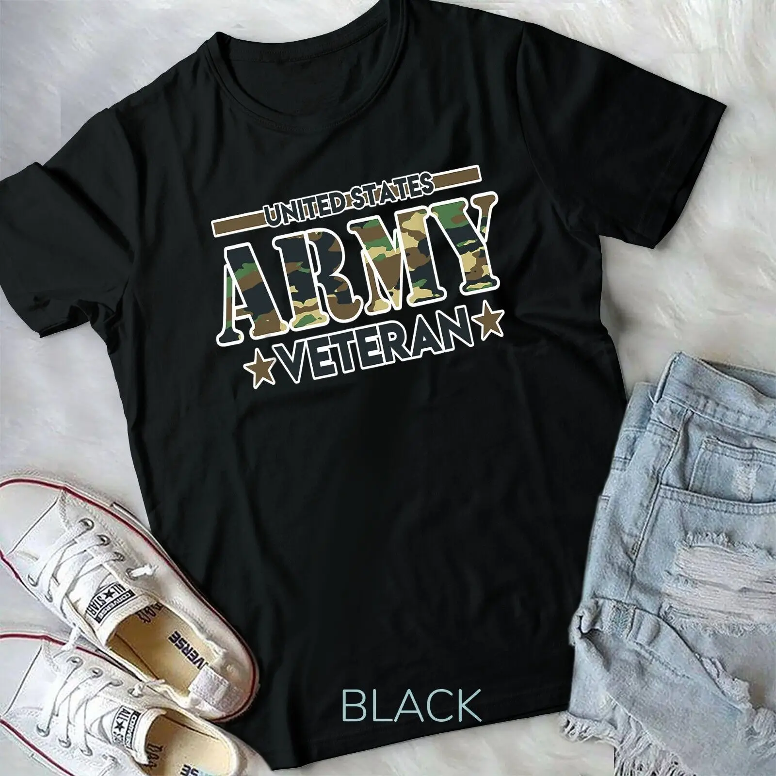 US Army Veteran Shirt, Girlfriend Patriot Gift Unisex T-shirt