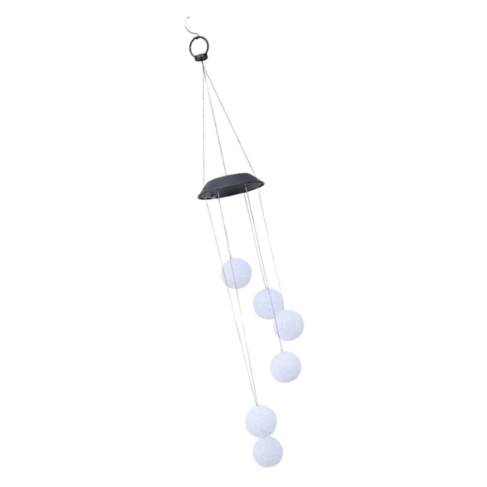 Solar Wind Chime Light Colorful Gradient Particle Ball Outdoor Rainproof Hanging Lamp Garden Solar Lights Romantic Night