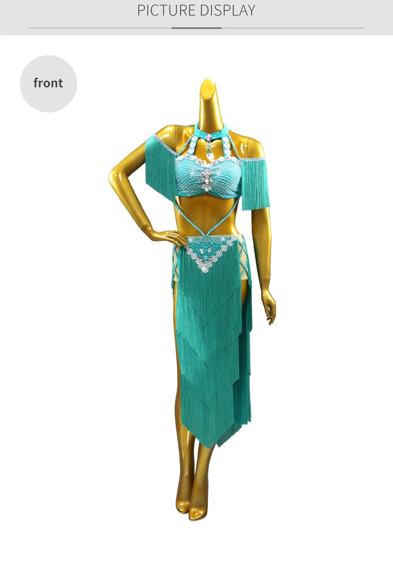 Bauchtanz-Outfit Orientalisches Kostüm Unterrichtskleidung Bauchtanzkleid Damen Abendrock Benley Mädchen Übungskorsett Tanzkleidung – Detail 7