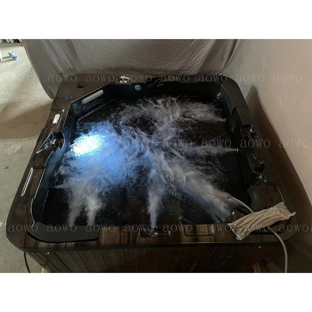 Outdoor Acrylic Hot Tub Spa 5 Person Whirlpool Massage Bathtub with LED Lights Hydrotherapy Jets & Ozone System
