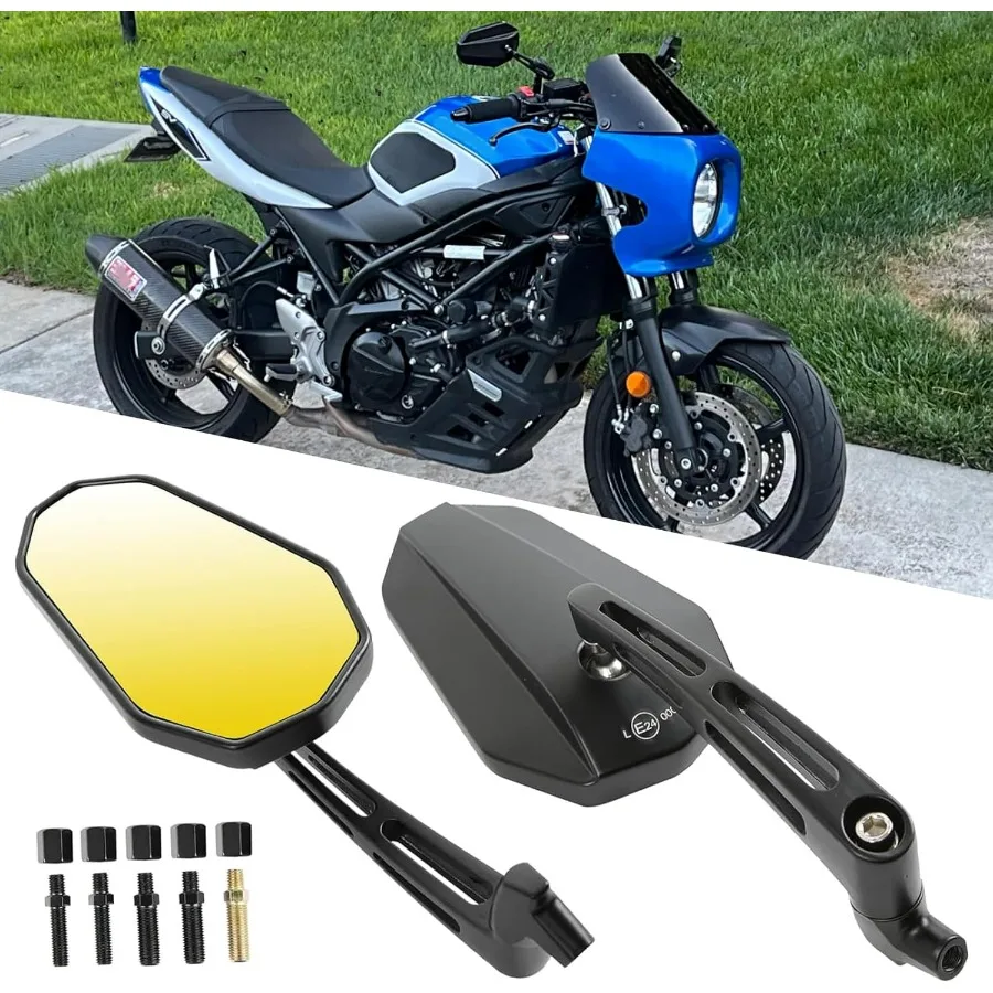 

8 мм 10 мм черные универсальные зеркала заднего вида для мотоцикла, боковые зеркала на руль, совместимые с Honda Shadow Kawaski Suzuki Sports B