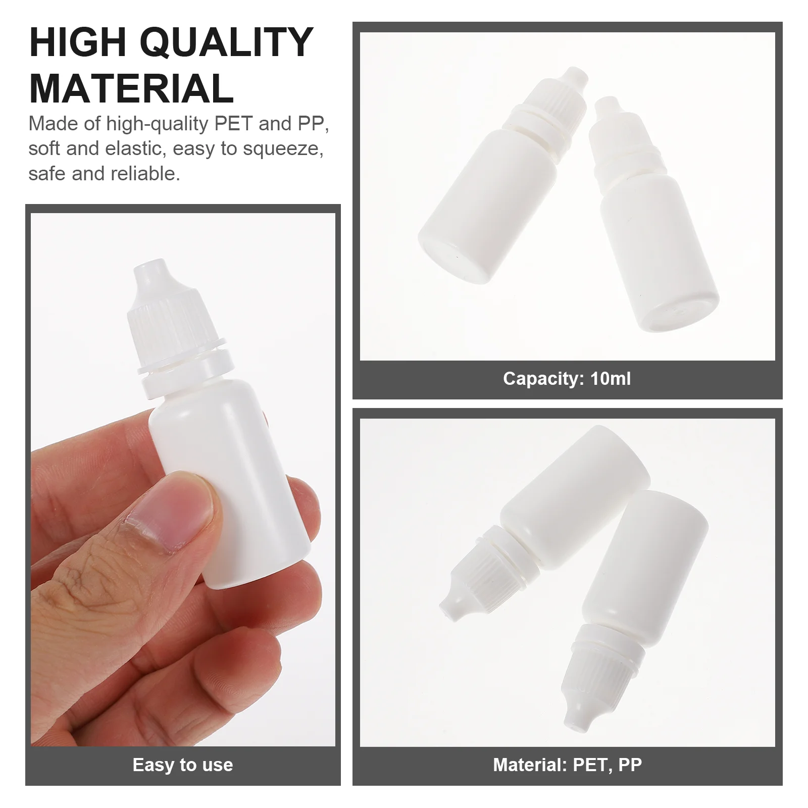 50 Pcs Bottled Essential Oil Containers Dispenser Short Tip Lotion Liquid Practical Drip Plastic Can Portable