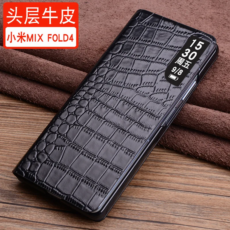 Luxury Genuine Leather Wallet Cover Business Phone Case For Xiaomi Mi Mix Fold4 Fold 4 Credit Card Money Slot Holste Cases