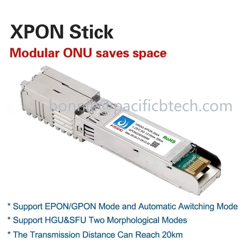 HSGQ V08 EPON Stick SFP GPON ONU  STICK With MAC SC 1310nm/1490nm with DDM V08 Version 20KM Modem OLT ONU MAC XPON