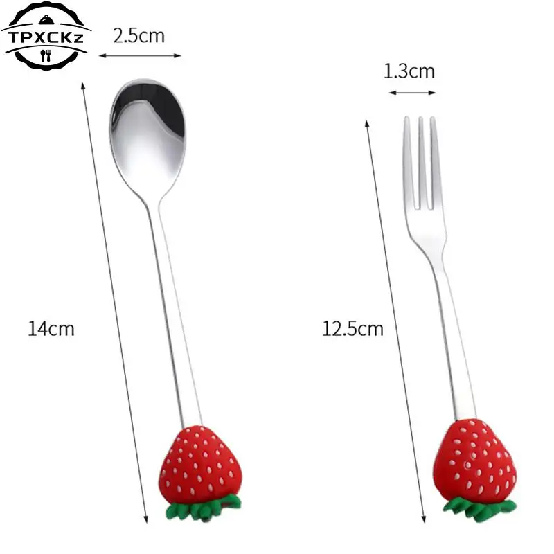 Cute Doughnut Spoon Fruit Fork Stainless Steel Cartoon Kid Spoon Donut Cake Coffee Fork Dessert Tool Teaspoon Ice Cream Stirring