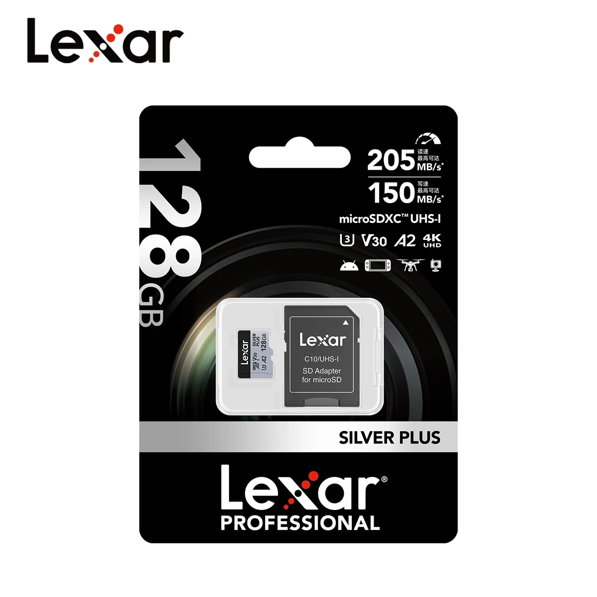بطاقة Lexar V30 Micro SD لطائرات Dj بدون طيار بطاقة ذاكرة كاميرا داش 64 جيجابايت 128 جيجابايت 256 جيجابايت A2 بطاقة Microsd TF لوحدة تحكم ألعاب الهاتف اللوحي