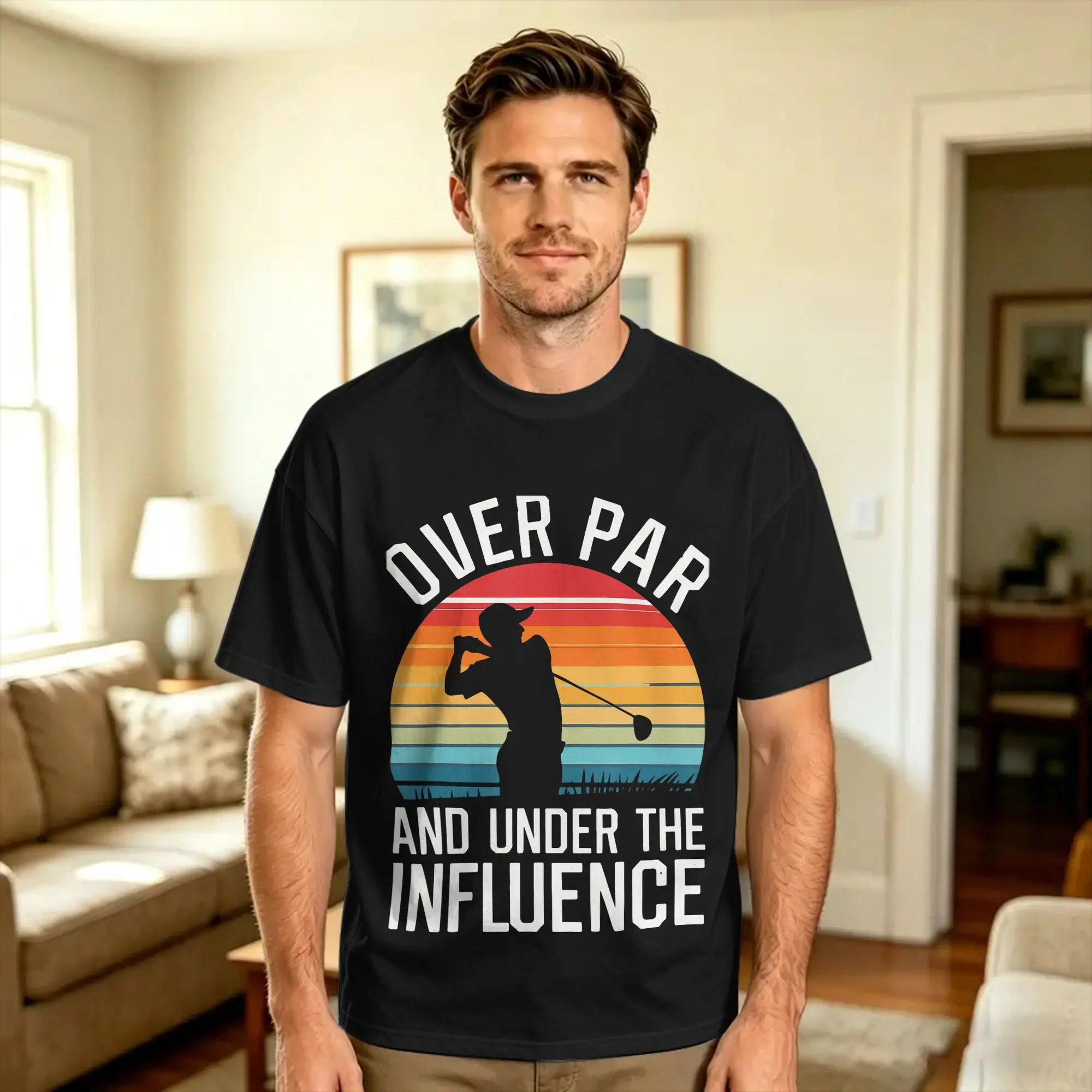 T-shirts de golf pour hommes, 100% coton, manches courtes, col rond, humoristiques, style Y2K, été