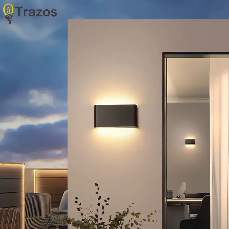 Modern Simple LED Wall Light Outdoor Waterproof Courtyard Aisle Ultra-thin Living Room Bedroom Headboard Double Head Wall Light