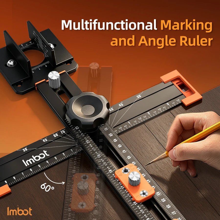 Adjustable Angle Measuring Tool Cabinet Door Handle Drill Guide Woodworking Scribing Tool