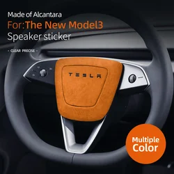 Per il nuovo modello Tesla 3 2024 Decor pulsante del volante Patch Trim Sticker Alcantara camoscio interni auto accessori modificati