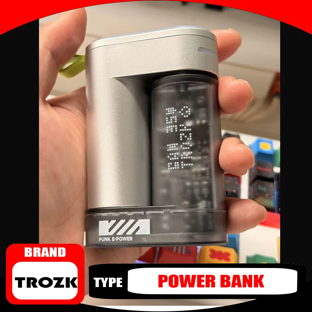 Trozk Binary Star Power Bank Adapter Capacity Dual Fast Charging Core Detachable Design PowerBank with Folding AC Plug Durable