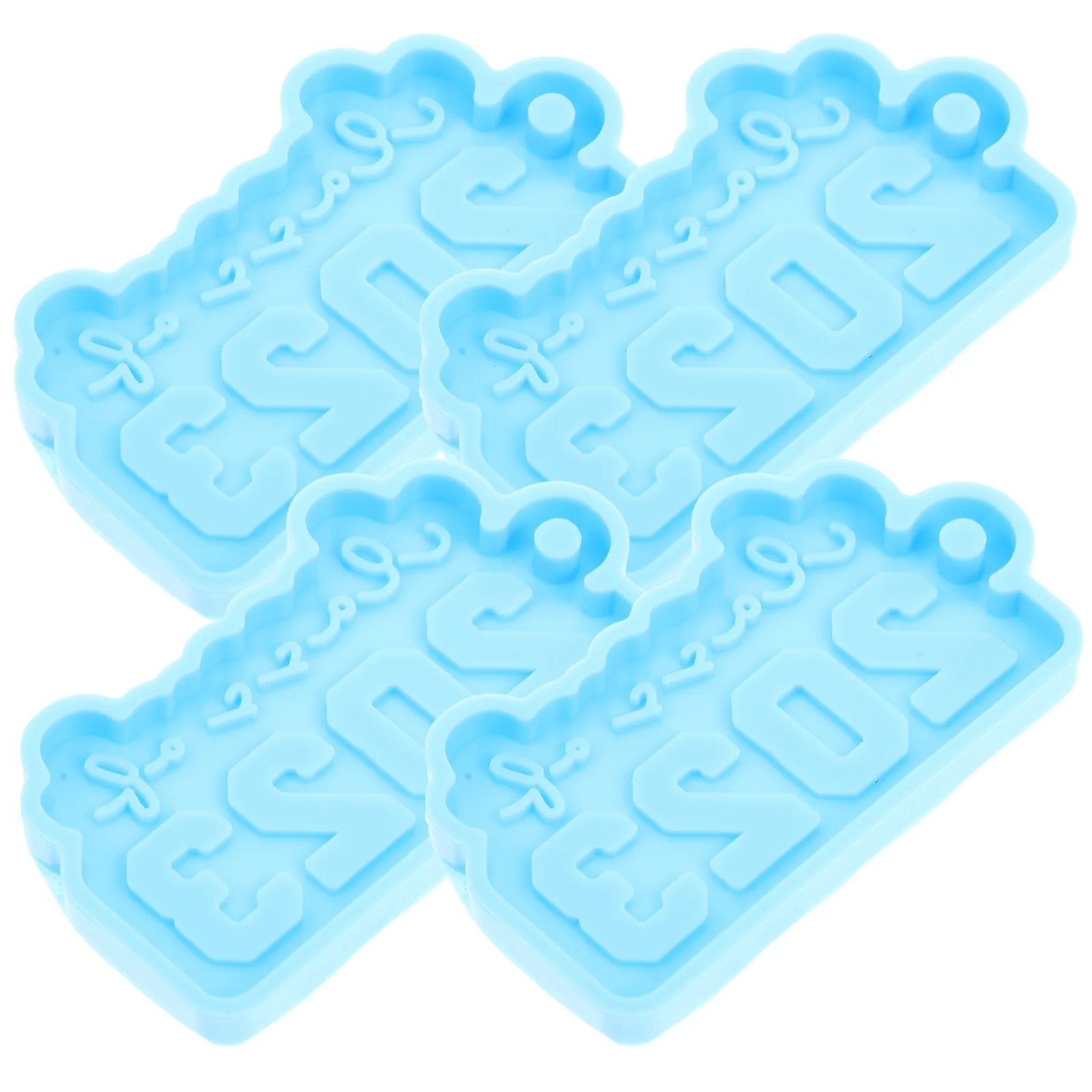 

4Pcs Silicone Keychain Molds Class of 2023 Portable Pendant Mold DIY Resin Keychain Supplies Decorative Epoxy Molds Lightweight