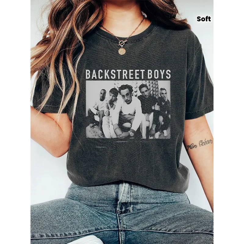 Women's Backstreet Retro T-Shirt - 100% Soft Vintage Tee with Iconic, Short Sleeve Crew Neck Top for 90s Fans & Nostalgic Outfit