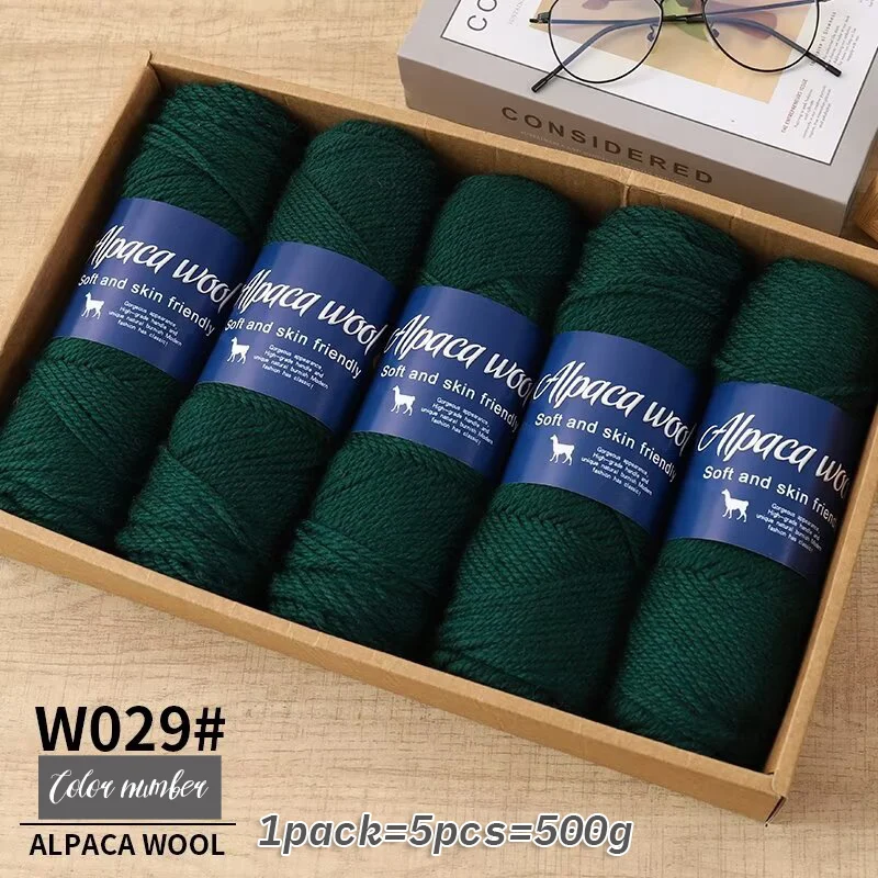 500 g alpacawolgaren, grof garen, handgeweven om warme en modieuze truien, windjacks, jassen, sjaals, hoeden, garen te maken - afbeelding 1