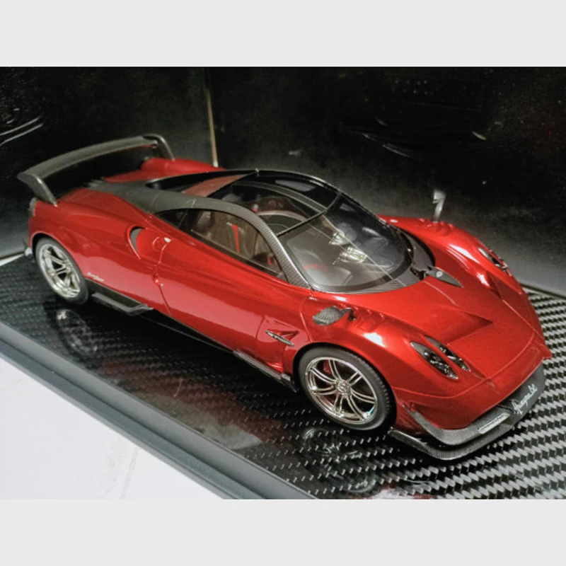 YY نموذج 1/18 Huayra BC نموذج سيارة من الراتنج الأحمر الشفاف مجموعة ثابتة ألعاب هدايا العيد المزخرفة