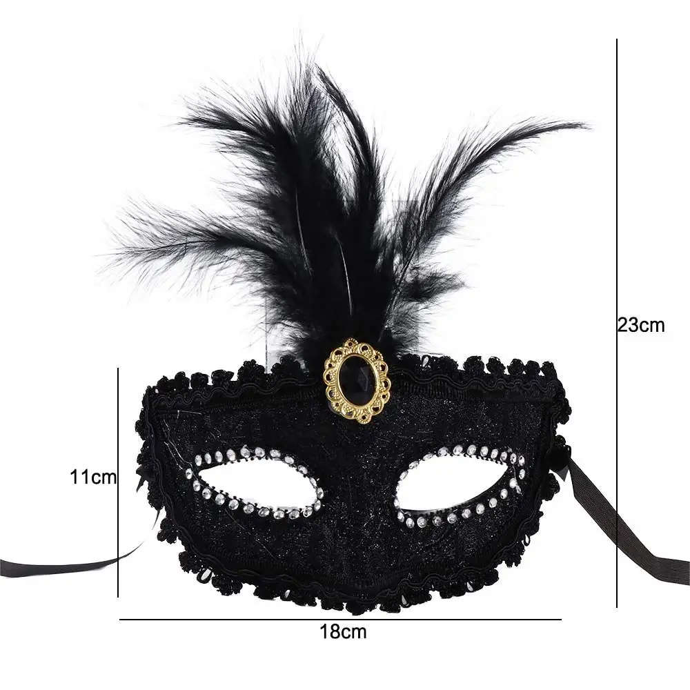 Party Mask Woman Masquerade Luxury Peacock Feathers Half Face Mask Cosplay Costume Venetian Mask For Children