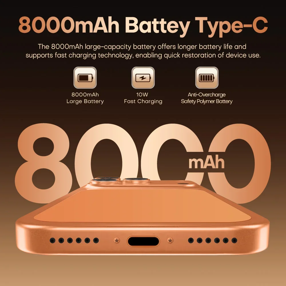 2026 جديد i17 Pro Max 5G بطاقة مزدوجة 8000mAh بطارية 7.3HD الإصدار العالمي الأصلي رخيصة الذكية أندرويد وظيفة التعرف على الوجه #4