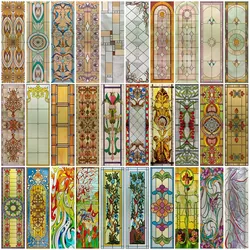 Customized Frosted Stained Glass Window Film, Church Static Cling,Privacy Retro Sticker, for Kitchen, Office, Home Decor