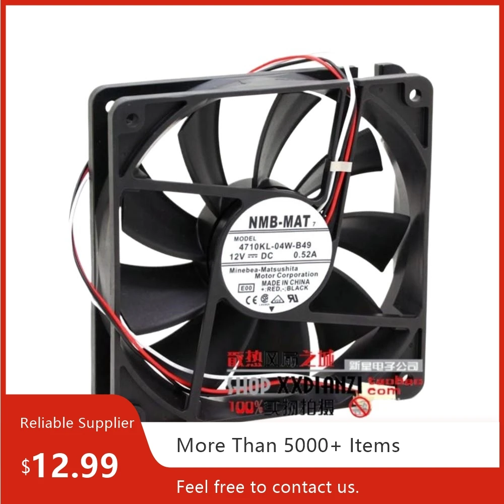 

Вентилятор корпуса 120 мм 12 см для NMB 4710KL-04W-B49 120x120x25 мм 12 В 0,52 А с высоким потоком воздуха 100 куб. футов вентилятор охлаждения корпуса