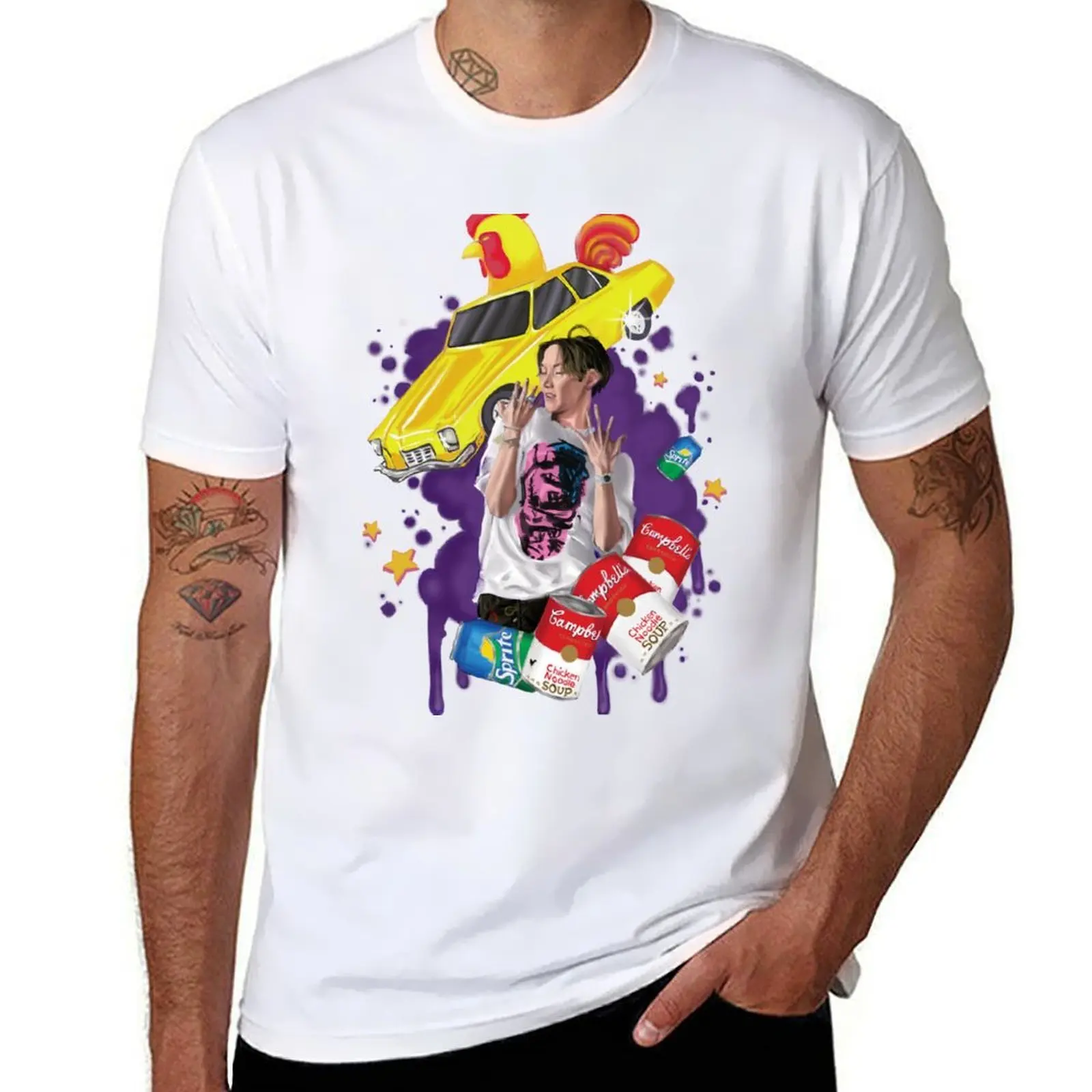 Camiseta gráfica t Sopa camiseta de algodón liso camiseta para camisa hombre pollo hombre t paquete Noodle hombre negro diseñador