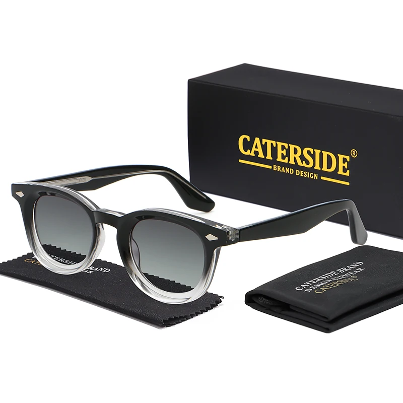 

CATERSIDE Retro Round Sunglasses Men's Small Frame Personalized Brand Design Fashion Business Sun Glasses Women Vacation Party