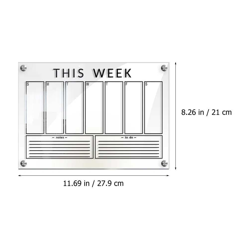 1Set Premium Acrylic Erasable Message Board Compact Hanging Planning Board for Family Restaurant Bulletin DIY Door Sign Wall