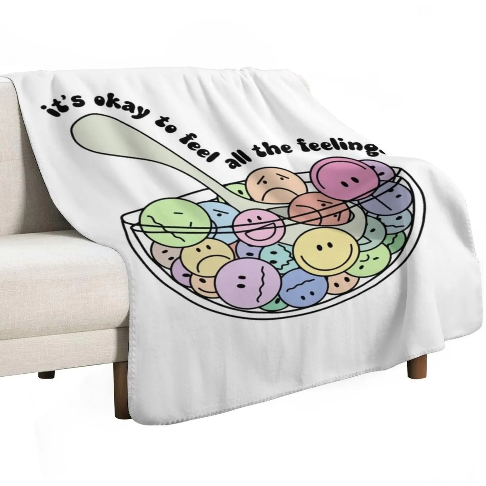 It's Okay To Feel All The Feels, ABA Therapist, Speech Therapy, BCBA, Mental Health, RBT, AAC Throw Blanket