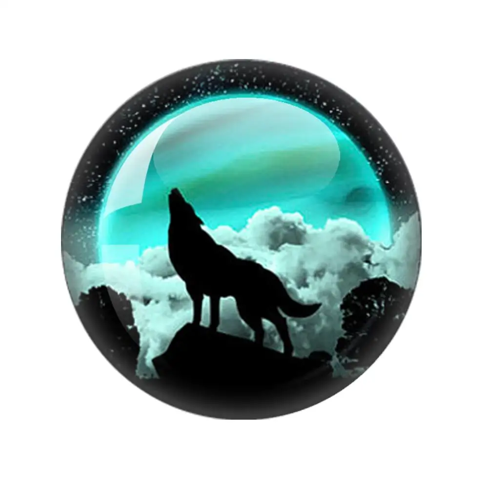 Art Painting Wolf Drawing Patterns 10pcs 12mm/14mm/16mm/18mm/20mm/25mm Round Photo Glass Flat Back Making Findings Jewelry Findi