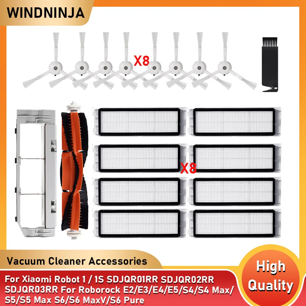 Für Xiaomi Mi Robot 1/1S SDJQR01RR SDJQR02RR Für Roborock E3 E4 S4 S4 Max S5 S6 Hauptbürste Seitenbürste Filter Staubsauger Zubehör
