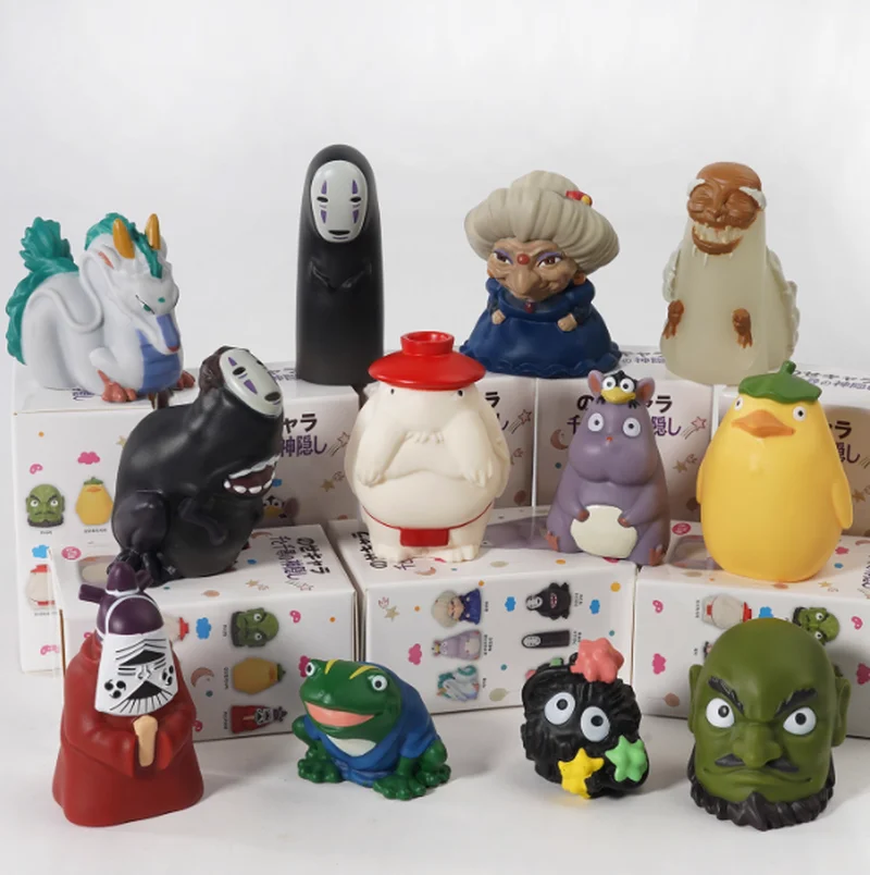 Spot Anime japonés dragón blanco bola de carbón elfo sin rostro muñeca de dedo masculino decoración caja ciega juego de dedo juguete regalos de Festival