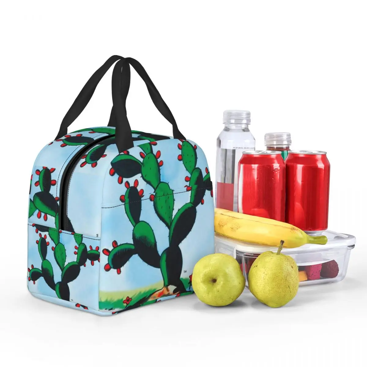 Custom El Nopal Cactus Loteria Card Mexican Bingo Lottery Portable Lunch Boxes Women Cooler Thermal Food Insulated Lunch Bag view 6