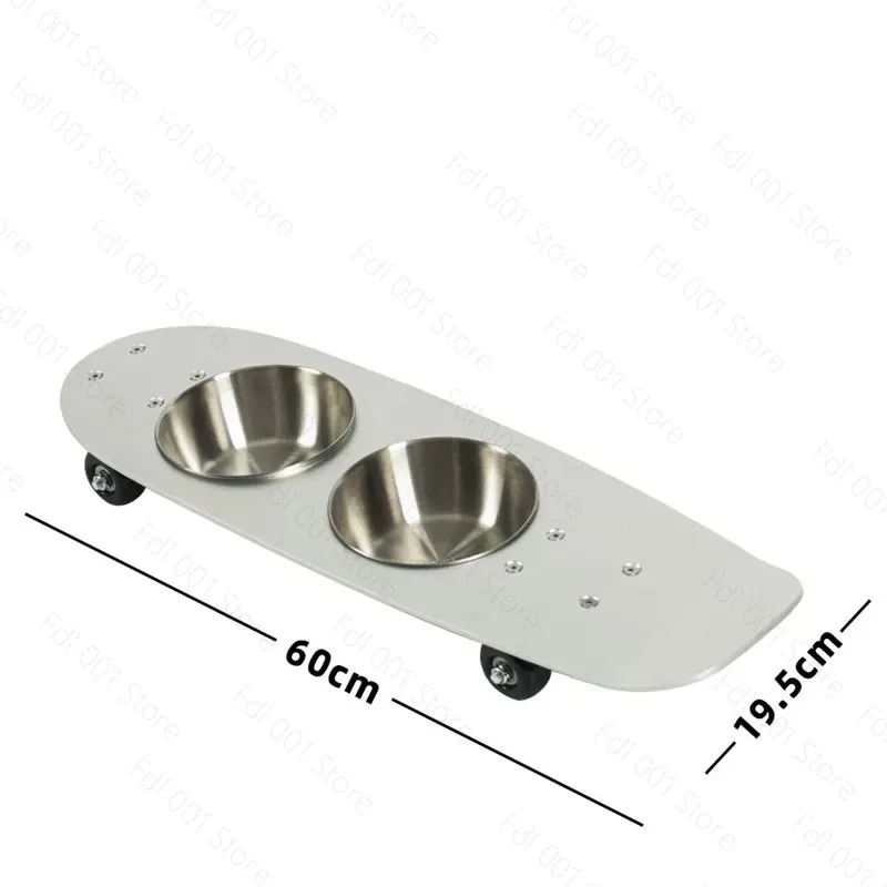 Household anti-knock large diameter, wear-resistant and easy to clean stainless steel pet bowl