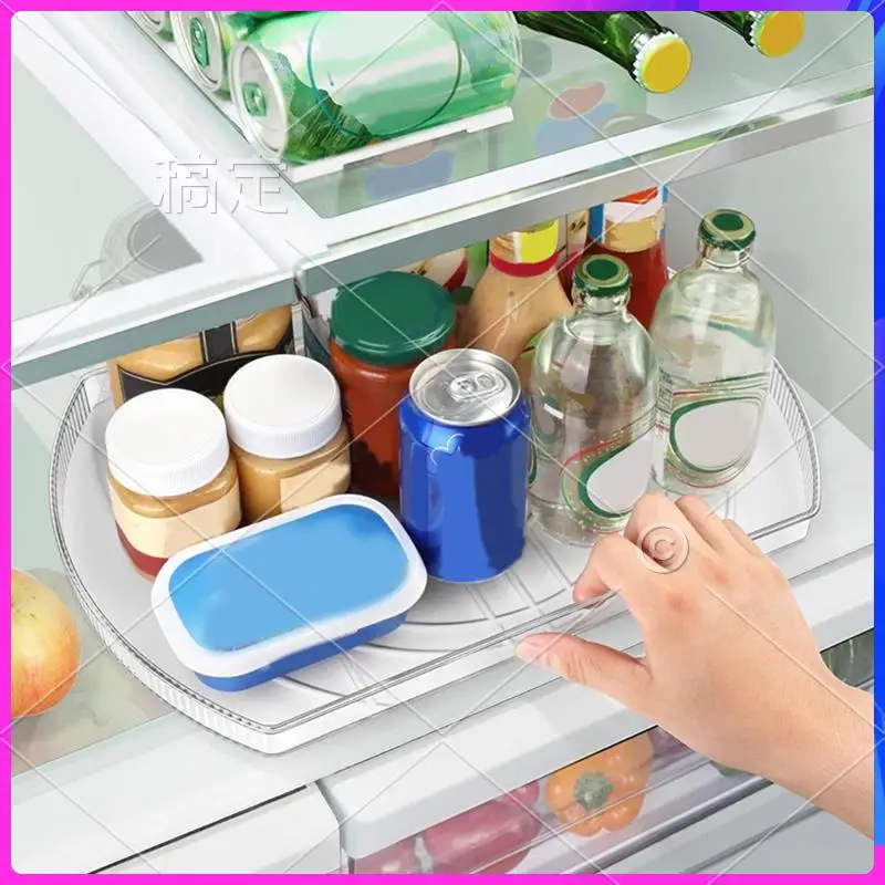 

NEW-Turntable For Refrigerator, Square Turntable Organizer For Fridge Cabinet, Pantry, 1 Pack - Clear