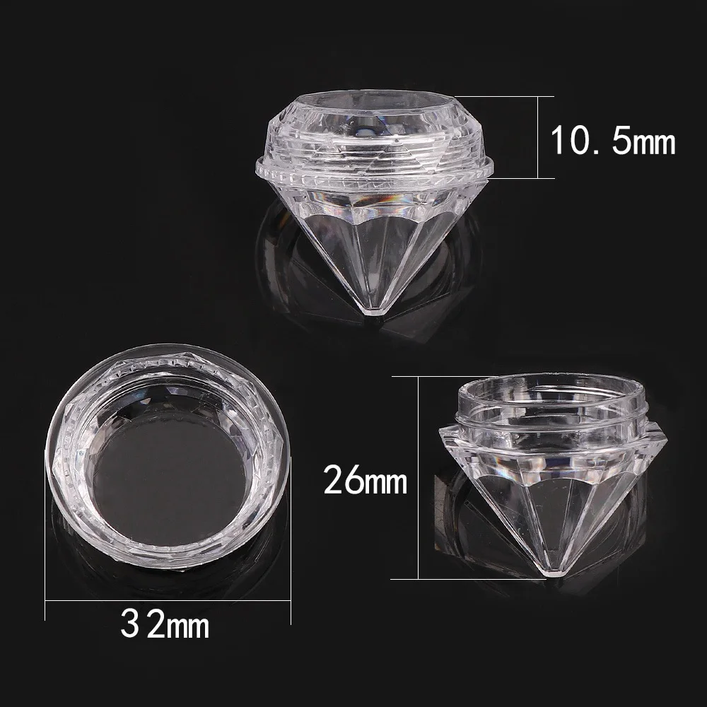 Großhandel Diamantförmige 5g Klare Mini-Döschen, Zubehör für Nagelkunst, Leere Lidschatten-Creme-Behälter, Probenbehälter – Detail 3