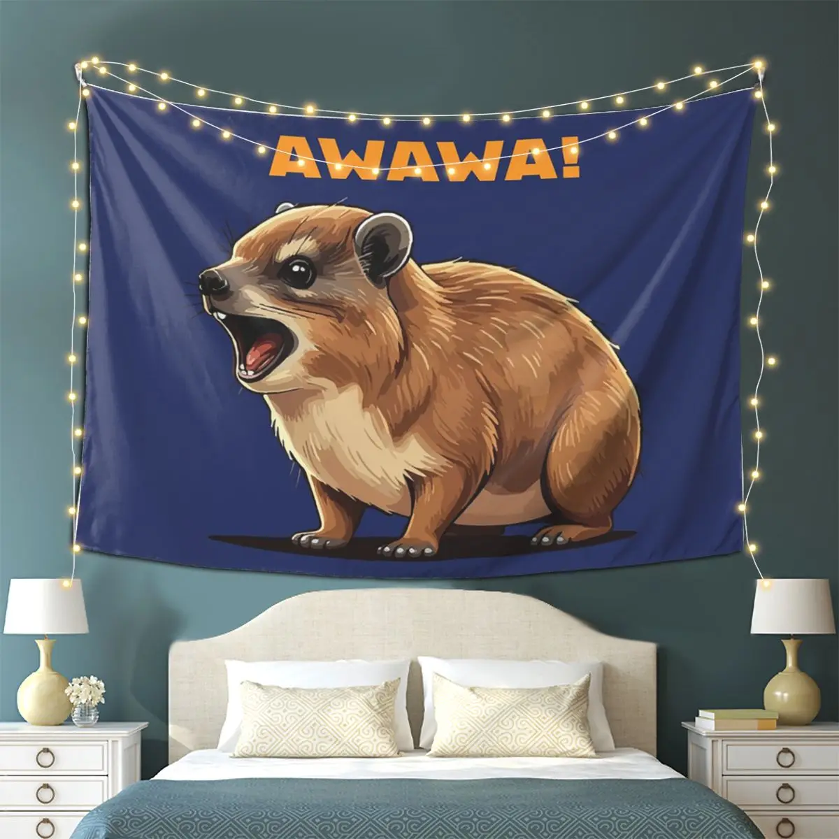 

Rock Hyrax Lover Awawa Groundhog Dassi гобелен настенный эстетический домашний декор гобелены для гостиной спальни