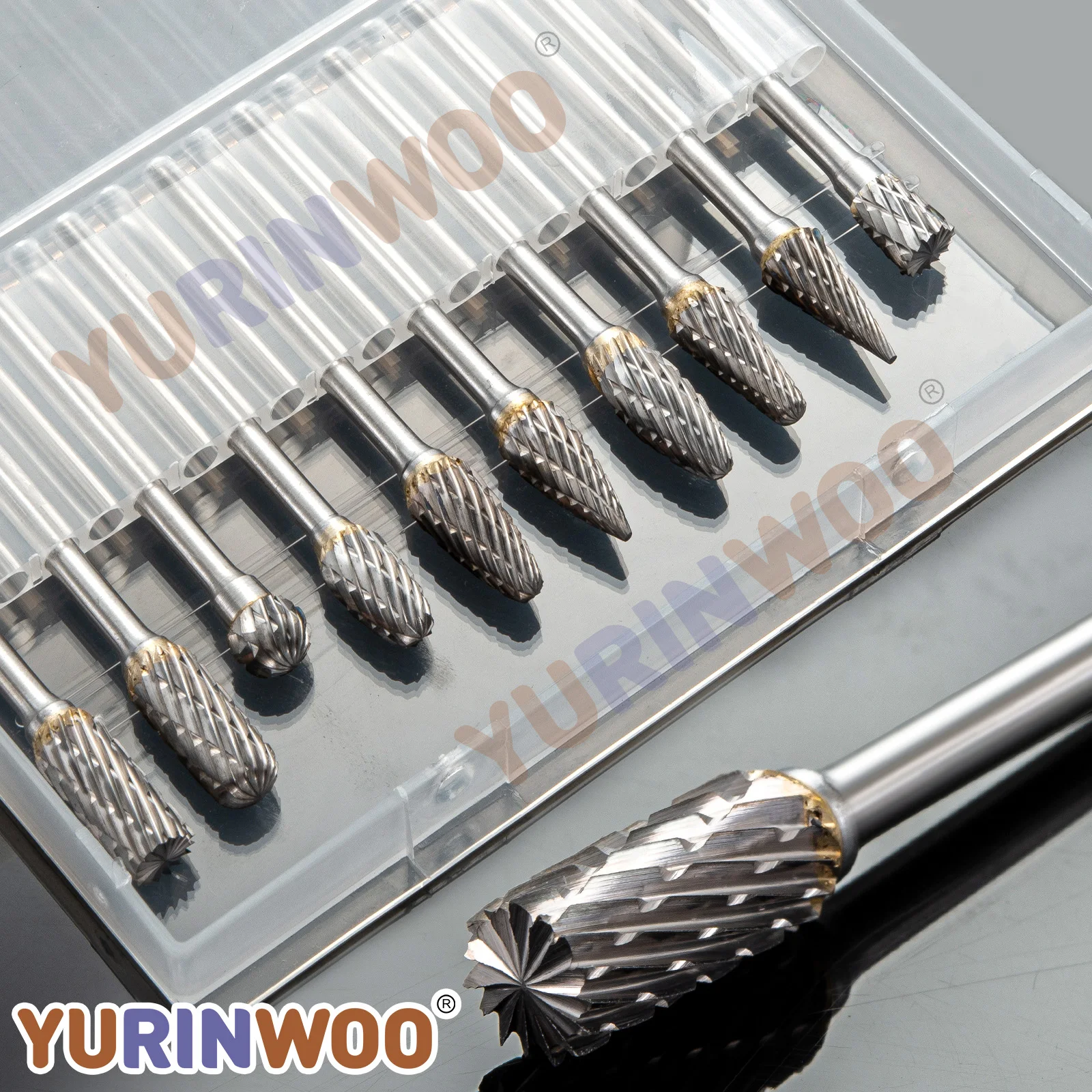 Carbide Burr Set Compatible with Dremel Rotary Tool 10Pcs Die Grinder Bits Rotary File Rasp with 1/8