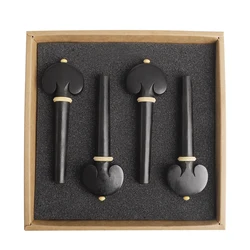 Cello Tuning Pegs 4 Pcs/Set Universal High Grade Ebony Professional Durable Cello Instrument Replacement Parts & Accessory