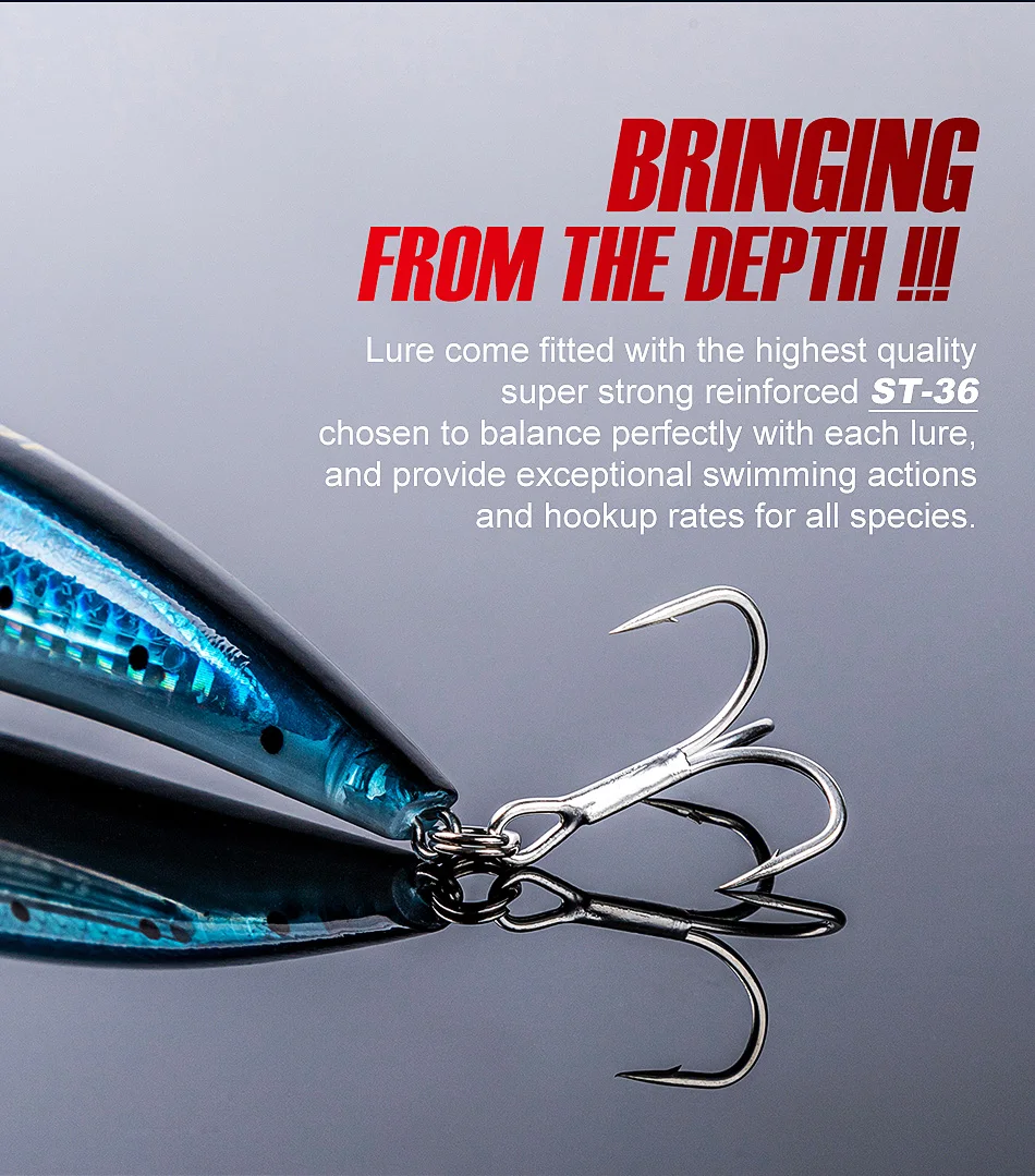 Noeby Minnow Angelköder, 100 mm, 13,6 g, schwimmender Wobbler, Jerkbait, künstlicher harter Köder für Barsch, Süßwasser, Salzwasser-Angelköder – Detail 15